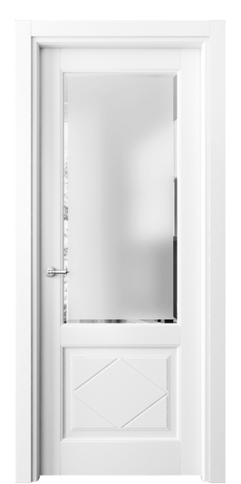 Дверь межкомнатная 6342 МБЛ САТ-Ф. Цвет Матовый белоснежный. Материал Гладкая эмаль. Коллекция Тоскана Ромбо. Картинка.