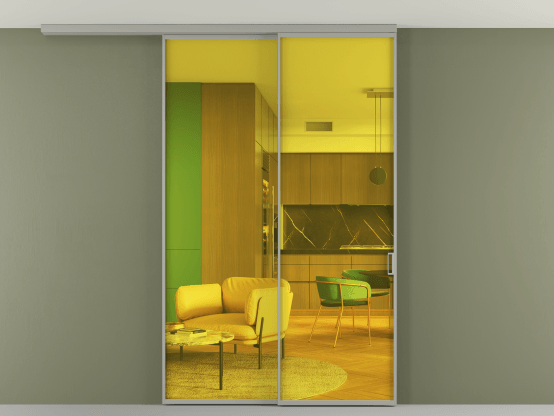 Алюминевая перегородка АЛПР 040.01_АНСР_ПРОЗ ЖЕЛ_new. Цвет Алюминий нейтральный серый. Материал Алюминий в эмали. Коллекция Перегородка Formato вдоль стены на потолок 2 створки с синхронным механизмом. Фото. Алюминевая перегородка АЛПР 040.01_АНСР_ПРОЗ ЖЕЛ_new. Цвет Алюминий нейтральный серый. Материал Алюминий в эмали. Коллекция Перегородка Formato вдоль стены на потолок 2 створки с синхронным механизмом. Картинка.