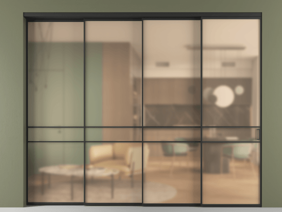 Алюминевая перегородка АЛПР 040.02_ЧРН_САТ ОРАНЖ_new. Цвет Алюминий Черный. Материал Алюминий. Коллекция Перегородка Formato внутри проёма 4 створки с синхронным механизмом. Фото. Алюминевая перегородка АЛПР 040.02_ЧРН_САТ ОРАНЖ_new. Цвет Алюминий Черный. Материал Алюминий. Коллекция Перегородка Formato внутри проёма 4 створки с синхронным механизмом. Картинка.