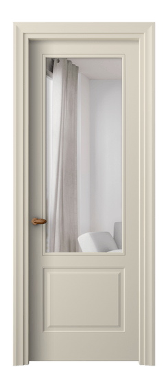 Дверь межкомнатная 8552 МБСР ЗЕР. Цвет Матовый бежево-серый. Материал Гладкая эмаль. Коллекция Эссе. Картинка.