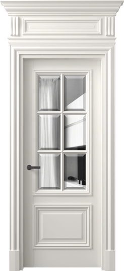 Дверь межкомнатная 7312 МПБЛ ДВ ЗЕР Ф. Цвет Матовый пудровый белый. Материал Гладкая эмаль. Коллекция Антик. Картинка.