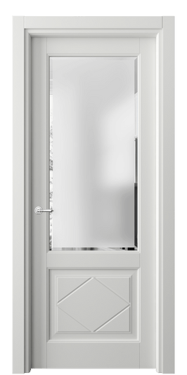 Дверь межкомнатная 6342 МССР САТ-Ф. Цвет Матовый светло-серый. Материал Гладкая эмаль. Коллекция Тоскана Ромбо. Картинка.