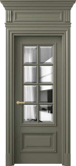 Дверь межкомнатная 7316 МОТ ДВ ЗЕР Ф. Цвет Матовый оливковый тёмный. Материал Гладкая эмаль. Коллекция Антик. Картинка.