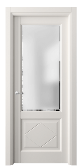 Дверь межкомнатная 6342 МПБЛ САТ-Ф. Цвет Матовый пудровый белый. Материал Гладкая эмаль. Коллекция Тоскана Ромбо. Картинка.