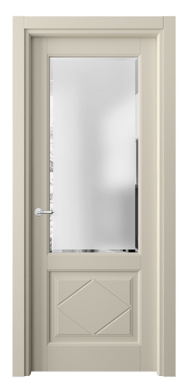 Дверь межкомнатная 6342 МБСР САТ-Ф. Цвет Матовый бежево-серый. Материал Гладкая эмаль. Коллекция Тоскана Ромбо. Картинка.