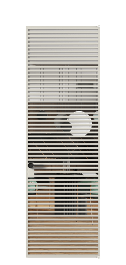 Дверь межкомнатная АЛПЛ040.06 Crystalvision АОС. Цвет Алюминий облачно-серый. Материал Алюминий в эмали. Коллекция Formato. Картинка.