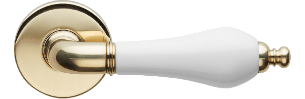 Ручки для дверей Ручка дверная Моника. Цвет Полированное золото. Коллекция Моника. Картинка.