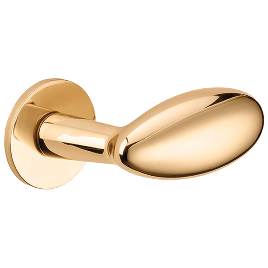 Ручки для межкомнатных дверей Ручка дверная Овум. Цвет Полированное золото. Коллекция Овум. Фото. Ручки для дверей Ручка дверная Овум. Цвет Полированное золото. Коллекция Овум. Картинка.