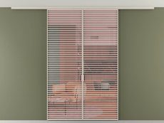 Перегородка Формато вдоль стены на потолок 2 створки