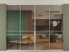 Перегородка Formato внутри проёма скрытое крепление в потолок 4 створки