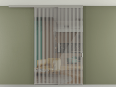 Перегородка Formato вдоль стены на потолок 2 створки с синхронным механизмом