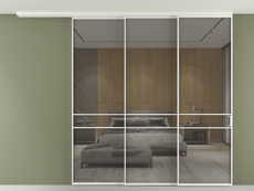 Перегородка Formato вдоль стены на потолок 3 створки с синхронным механизмом