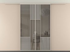 Перегородка Mosaic вдоль стены на потолок 2 створки