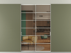 Перегородка Formato внутри проёма скрытое крепление в потолок 2 створки