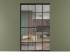 Перегородка Formato внутри проёма 2 створки