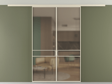 Перегородка Formato вдоль стены на потолок 2 створки