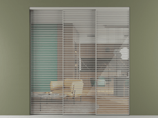 Перегородка Формато внутри проёма 3 створки с синхронным механизмом