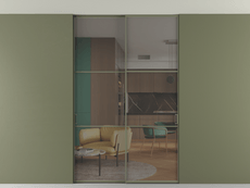 Перегородка Formato внутри проёма скрытое крепление в потолок 2 створки