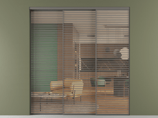 Перегородка Формато внутри проёма 3 створки с синхронным механизмом