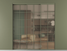 Перегородка Formato внутри проёма 3 створки с синхронным механизмом