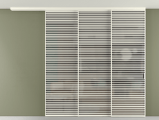 Перегородка Формато вдоль стены на потолок 3 створки с синхронным механизмом