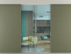 Перегородка Формато внутри проёма скрытое крепление в потолок 2 створки