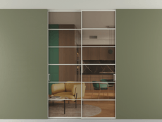 Перегородка Formato внутри проёма скрытое крепление в потолок 2 створки