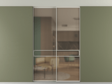 Перегородка Formato внутри проёма скрытое крепление в потолок 2 створки