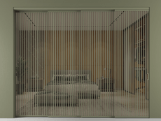 Перегородка Formato внутри проёма 4 створки с синхронным механизмом