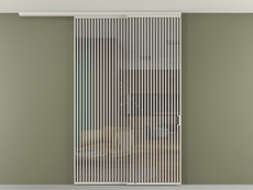 Перегородка Formato вдоль стены на потолок 2 створки с синхронным механизмом