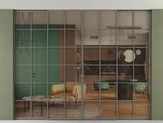 Перегородка Formato внутри проёма скрытое крепление в потолок 4 створки