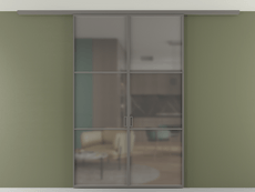 Перегородка Формато вдоль стены на потолок 2 створки