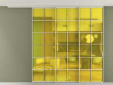 Перегородка Формато вдоль стены на потолок 3 створки с синхронным механизмом