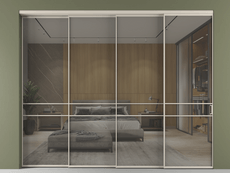 Перегородка Формато внутри проёма 4 створки с синхронным механизмом