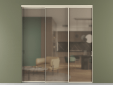 Перегородка Formato внутри проёма 3 створки с синхронным механизмом