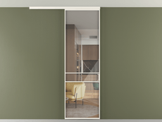 Перегородка Formato вдоль стены на потолок 1 створка