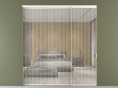 Перегородка Formato внутри проёма 3 створки с синхронным механизмом