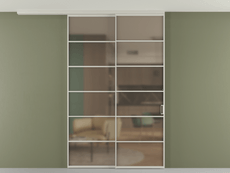 Перегородка Formato вдоль стены на потолок 2 створки с синхронным механизмом