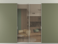 Перегородка Formato внутри проёма скрытое крепление в потолок 2 створки