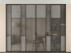 Перегородка Мозаик внутри проёма скрытое крепление в потолок 4 створки