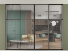 Перегородка Formato внутри проёма скрытое крепление в потолок 4 створки