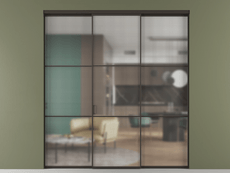 Перегородка Formato внутри проёма 3 створки