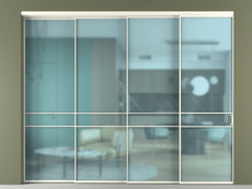 Перегородка Formato внутри проёма 4 створки с синхронным механизмом