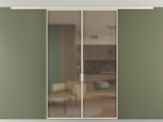 Перегородка Formato вдоль стены на потолок 2 створки