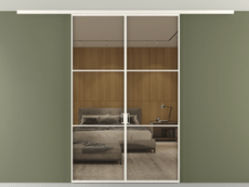 Перегородка Формато вдоль стены на потолок 2 створки