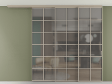 Перегородка Формато вдоль стены на потолок 3 створки с синхронным механизмом