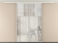 Перегородка Мозаик вдоль стены на потолок 2 створки