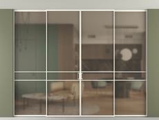 Перегородка Formato внутри проёма скрытое крепление в потолок 4 створки