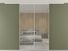 Перегородка Формато вдоль стены на потолок 2 створки