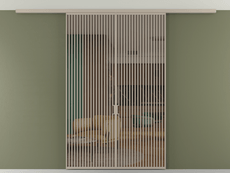 Перегородка Formato вдоль стены на потолок 2 створки